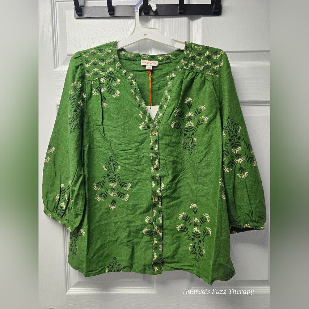 Green Floral Women Top